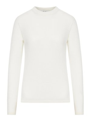 Max Mara: Suéteres con cuello pico - Suéter Cuello Redondo - Blanco