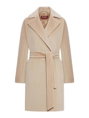 Max Mara: short coats - Scire Beaver Wool Robe Coat