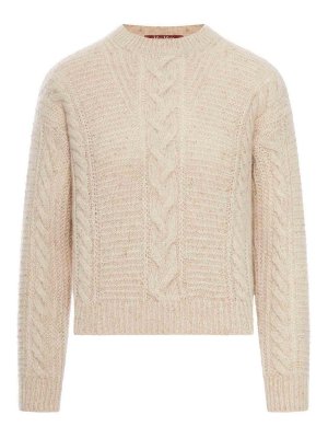 Max Mara: crew necks - Boxy Alpaca Blend Sweater