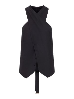 Max Mara: vests - Wool And Satin Gabardine Vest