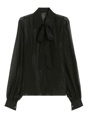 Max Mara: blouses - Striped Silk Chiffon Blouse