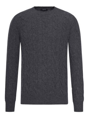 GRAN SASSO: Strickpullover mit Rundhalsausschnitt - Rundhalspullover - Grau