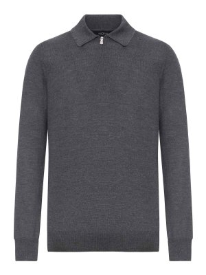 GRAN SASSO: polo shirts - Wool Zip-Up Polo