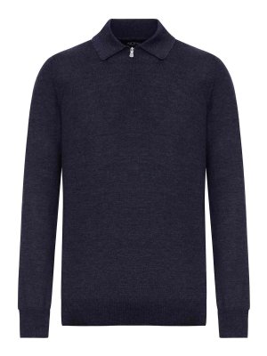GRAN SASSO: polo shirts - Wool Zip-Up Polo