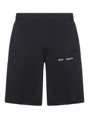 Palm Angels: pantaloni shorts - Shorts Con Logo Ricamato