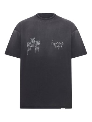 REPRESENT: crew necks - Crew Neck Cotton T-Shirt With Print
