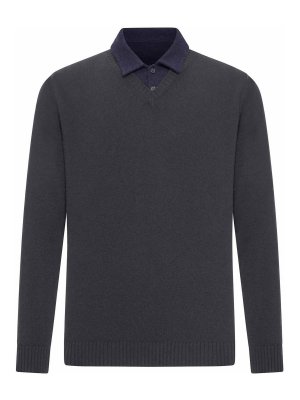 ROBERTO COLLINA: Poloshirts - Poloshirt - Grau