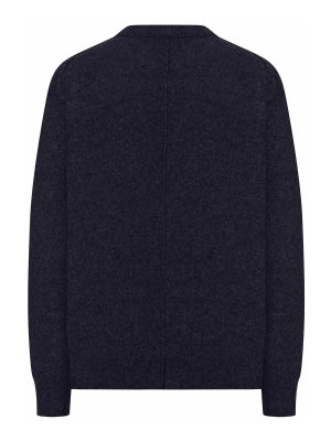 ROBERTO COLLINA: Strickpullover mit Rundhalsausschnitt - Rundhalspullover - Blau