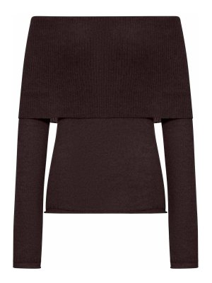ROBERTO COLLINA: crew necks - Ribbed Boat Neck Sweater