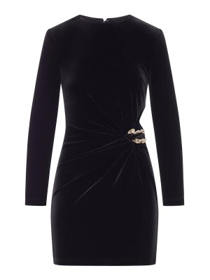 Self Portrait: short dresses - Black Velvet Embellished Mini Dress