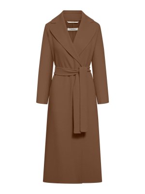 S MAX MARA: long coats - Wool Drap Robe Coat