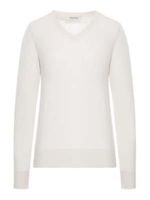 S MAX MARA: Suéteres con cuello pico - Suéter Cuello Redondo - Blanco
