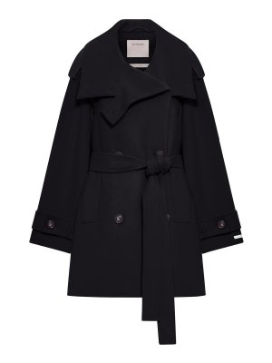 SPORTMAX: short coats - Short Wool Trench Coat