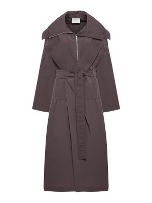 SPORTMAX: trench coats - Oversized Taffeta Trench Coat With Barba