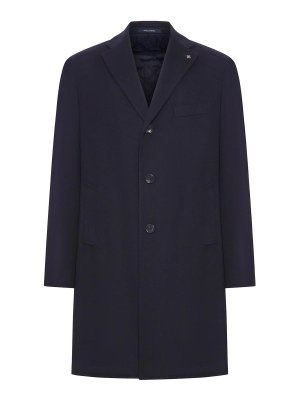 TAGLIATORE: short coats - Single-Breasted Virgin Wool Coat