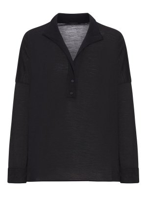 TRANSIT: polo shirts - Oversized Polo Shirt In Wool Jersey