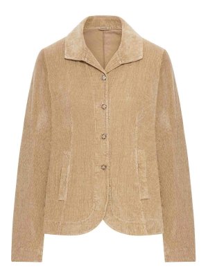 TRANSIT: casual jackets - Flared Velvet Ribbed Jacket