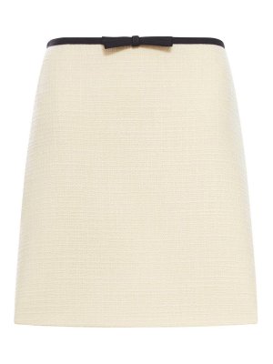 VALENTINO GARAVANI: jeans a zampa - Gonna In Tweed Di Lana Con Fiocco