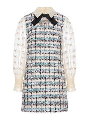 VALENTINO GARAVANI: cocktail dresses - Embroidered Tweed Dress