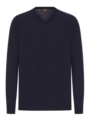 ZANONE: Strickpullover mit Rundhalsausschnitt - Rundhalspullover - Blau