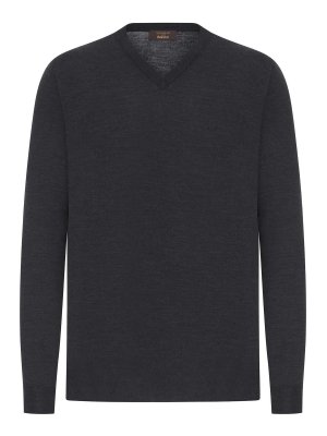 ZANONE: maglia collo rotondo - Maglia Scollo A V In Lana Pregiata Pettinata