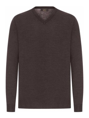 ZANONE: crew necks - V-Neck Sweater In Fine Combed Wool