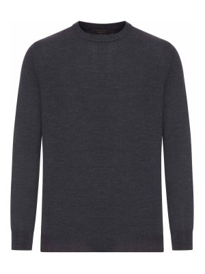 ZANONE: Strickpullover mit Rundhalsausschnitt - Rundhalspullover - Grau