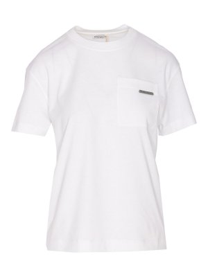 BRUNELLO CUCINELLI: crew necks - Monile Logo T-Shirt