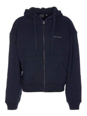 DAILY PAPER: Sweatshirts & Sweaters - Blue Boxy Zip Up Hoodie