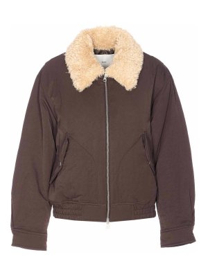DUNST: padded jackets - Brown Padded Jacket With Frontal Zip Closure