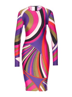 EMILIO PUCCI: knee length dresses - Iride Print Midi Dress