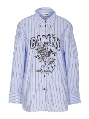 GANNI: シャツ - シャツ - ブルー