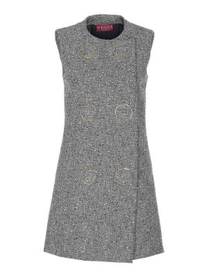 GUCCI: short dresses - Grey Boucle Dress