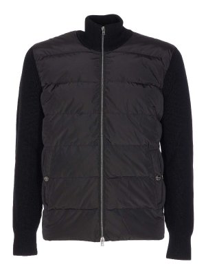 HERNO: cardigan - Cardigan lavorato a maglia e imbottito