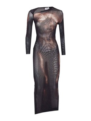 JEAN PAUL GAULTIER: Tops & Tank tops - Body Dust Mesh Asymmetric Dress