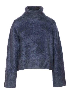 LISA YANG: Turtlenecks & Polo necks - Night Fall Brushed Blue Floren Sweater