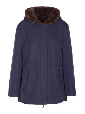 LOU ANDREA: Fourrure - Manteau En Fourrure - Bleu