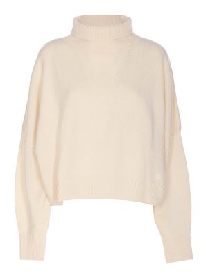 LOULOU STUDIO: Cuellos altos y polos - Suéter Con Cuello Alto - Blanco