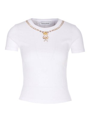 MARINE SERRE: crew necks - White Faded Moon T-Shirt