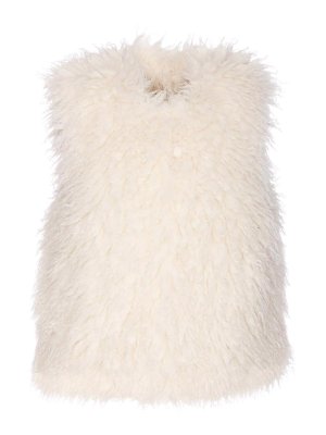 Michael Michael Kors: maglieria gilet - Gilet in pelliccia sintetica bianca