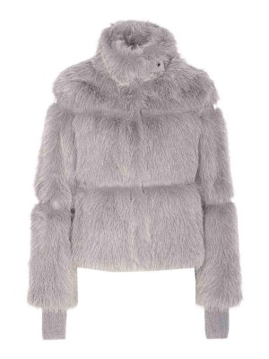 PATRIZIA PEPE: Fur & Shearling Coats - Grey Faux Fur Jacket
