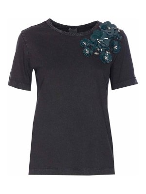 Pinko: crew necks - Black Dominga T-Shirt