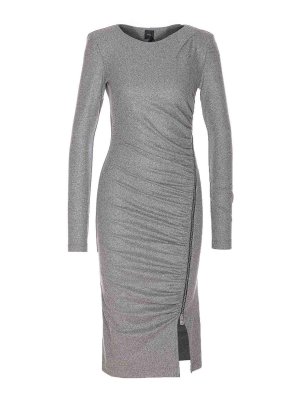 Pinko: crew necks - Grey Almundena Dress