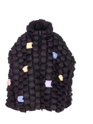 RAXXY: padded jackets - Black Down Jacket With Frontal Zip Closure