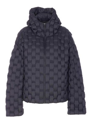 RAXXY: padded jackets - Black Patterned Down Jacket