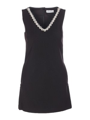 Self Portrait: short dresses - Black Crystal Mini Dress