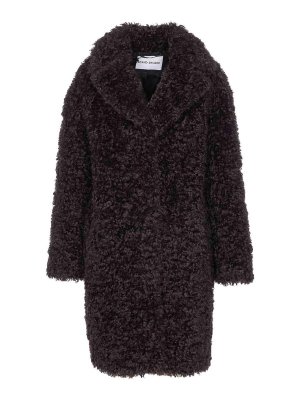 STAND STUDIO: Pellicce e montoni - Cappotto Camille color cioccolato fondente