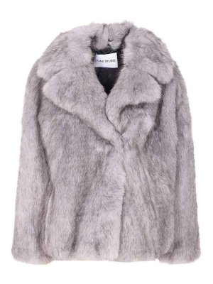 STAND STUDIO: Fourrure - Manteau En Fourrure - Gris