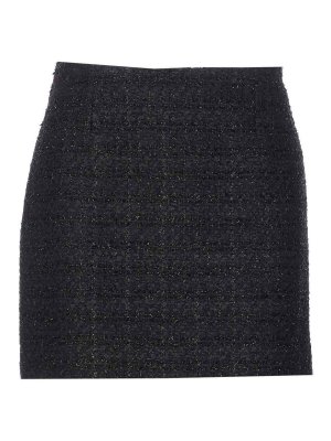 TAGLIATORE: mini skirts - Black Boucle Skirt