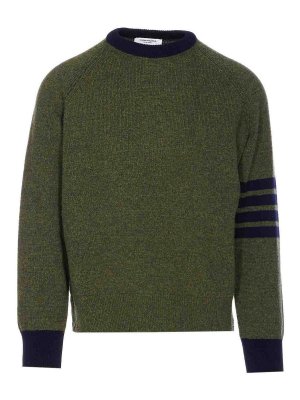 THOM BROWNE: Pull col rond - Pull Col Rond - Vert